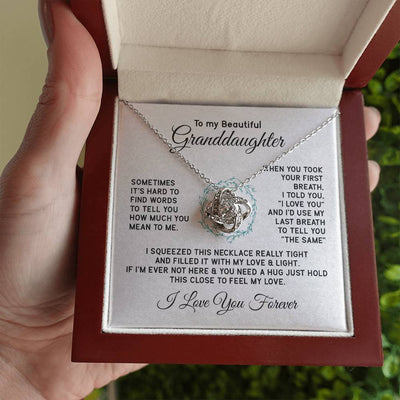 Load image into Gallery viewer, To My Granddaughter Necklace, Sometimes It&amp;#39;s Hard to Find Words to Tell You How Much You Mean to Me
