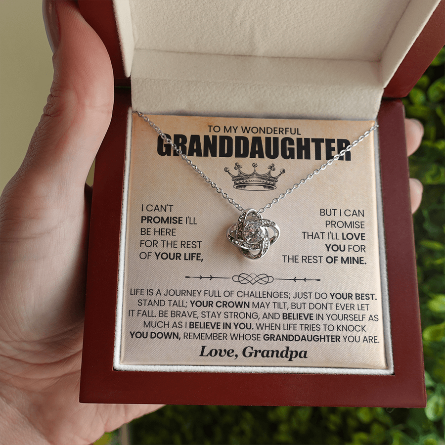 To My Granddaughter Necklace from Grandpa, Life Is a Journey Full of Challenges Just Do Your Best
