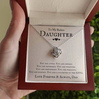 Load image into Gallery viewer, To My Badass Daughter Necklace from Dad, You Are Loved, Chosen, You Are a Daughter of the King

