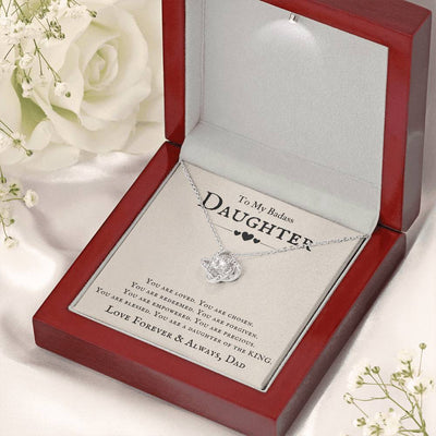 Load image into Gallery viewer, To My Badass Daughter Necklace from Dad, You Are Loved, Chosen, You Are a Daughter of the King
