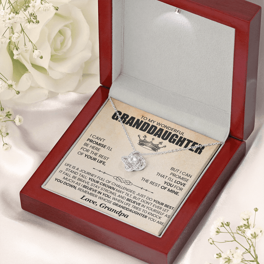 To My Granddaughter Necklace from Grandpa, Life Is a Journey Full of Challenges Just Do Your Best