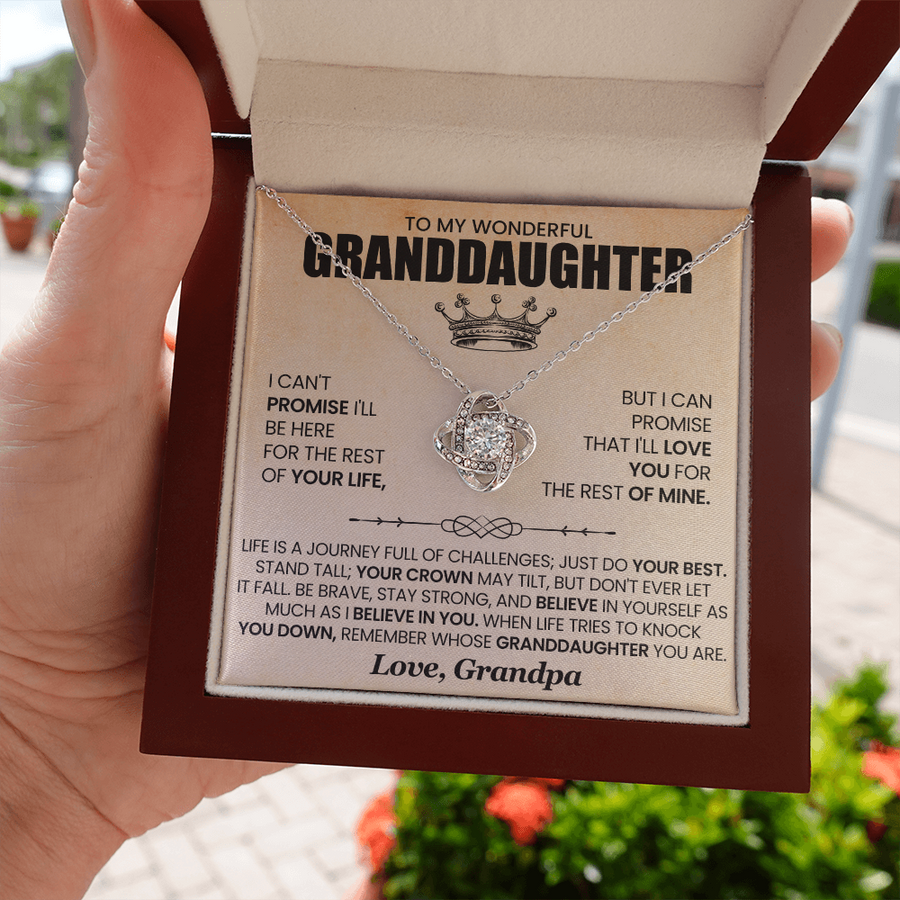 To My Granddaughter Necklace from Grandpa, Life Is a Journey Full of Challenges Just Do Your Best