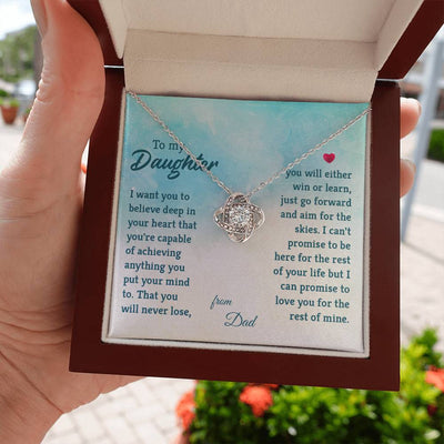 Load image into Gallery viewer, To My Daughter Necklace from Dad, I Promise to Love You for the Rest of Mine
