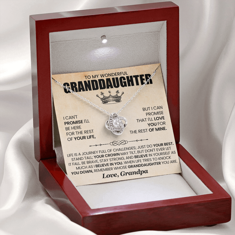 To My Granddaughter Necklace from Grandpa, Life Is a Journey Full of Challenges Just Do Your Best