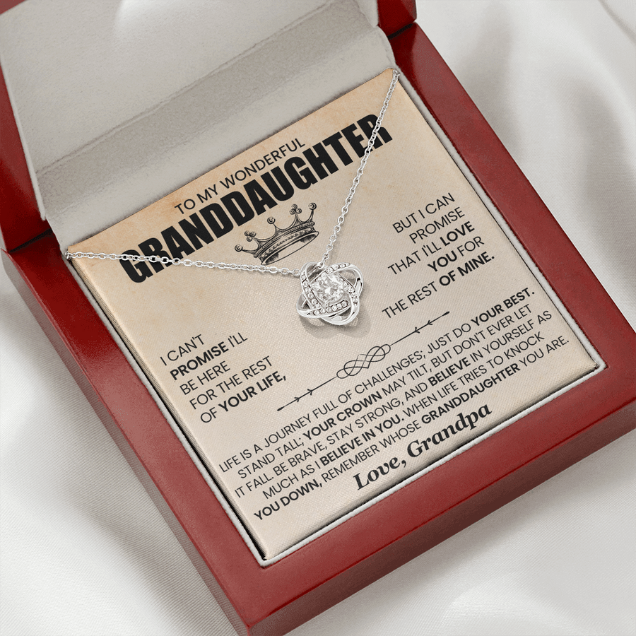 To My Granddaughter Necklace from Grandpa, Life Is a Journey Full of Challenges Just Do Your Best