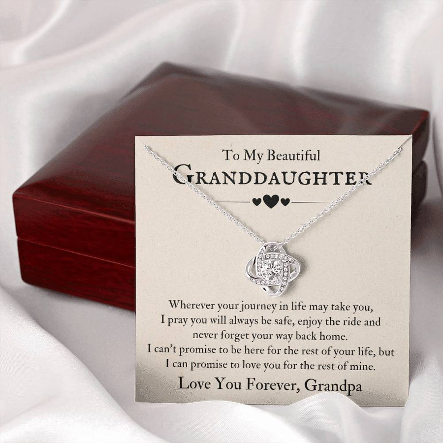 To My Beautiful Granddaughter Necklace from Grandpa, Never Forget Your Way Back Home
