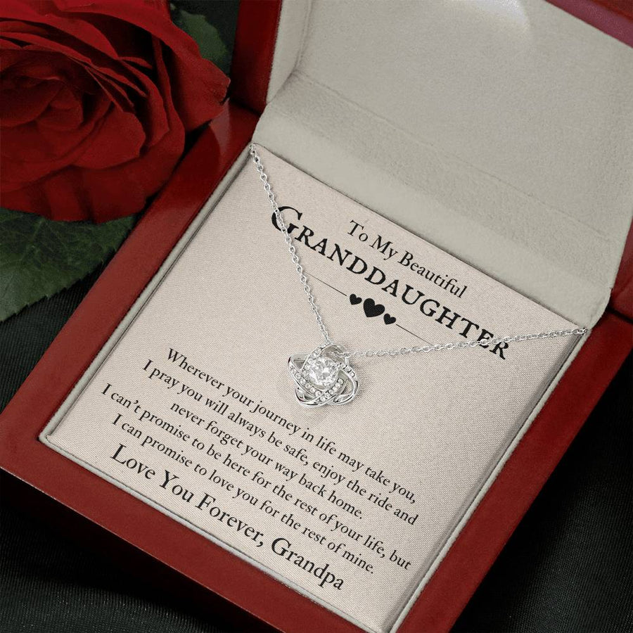 To My Beautiful Granddaughter Necklace from Grandpa, Never Forget Your Way Back Home