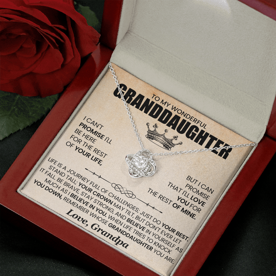 To My Granddaughter Necklace from Grandpa, Life Is a Journey Full of Challenges Just Do Your Best
