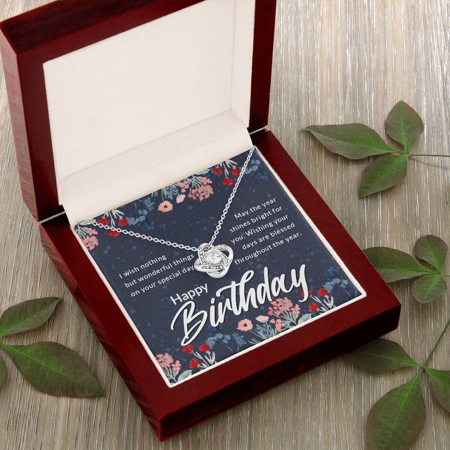 Birthday Gifts for Her, Birthday Love Knot Necklace for Women