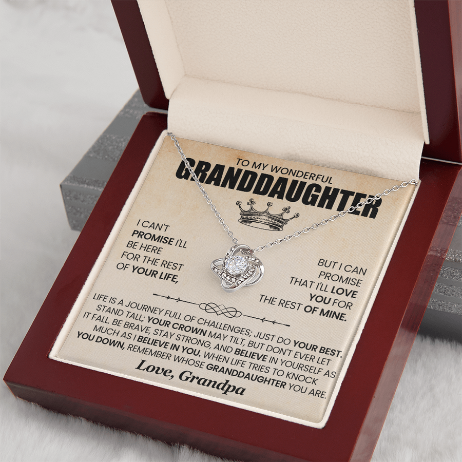 To My Granddaughter Necklace from Grandpa, Life Is a Journey Full of Challenges Just Do Your Best
