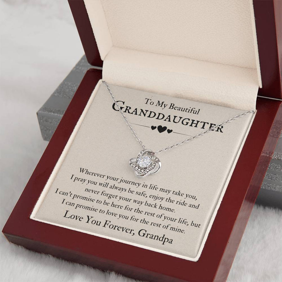 To My Beautiful Granddaughter Necklace from Grandpa, Never Forget Your Way Back Home