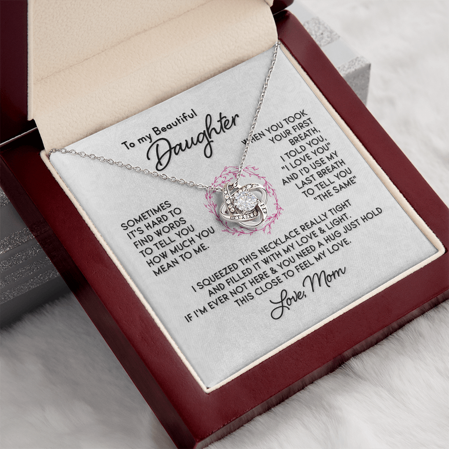 To My Daughter Necklace, I Love You and I'd Use My Last Breath to Tell You "The Sam"