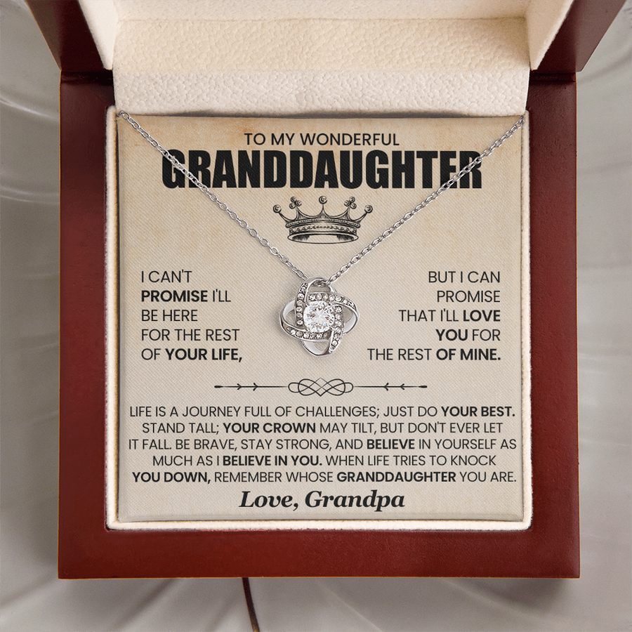 To My Granddaughter Necklace from Grandpa, Life Is a Journey Full of Challenges Just Do Your Best