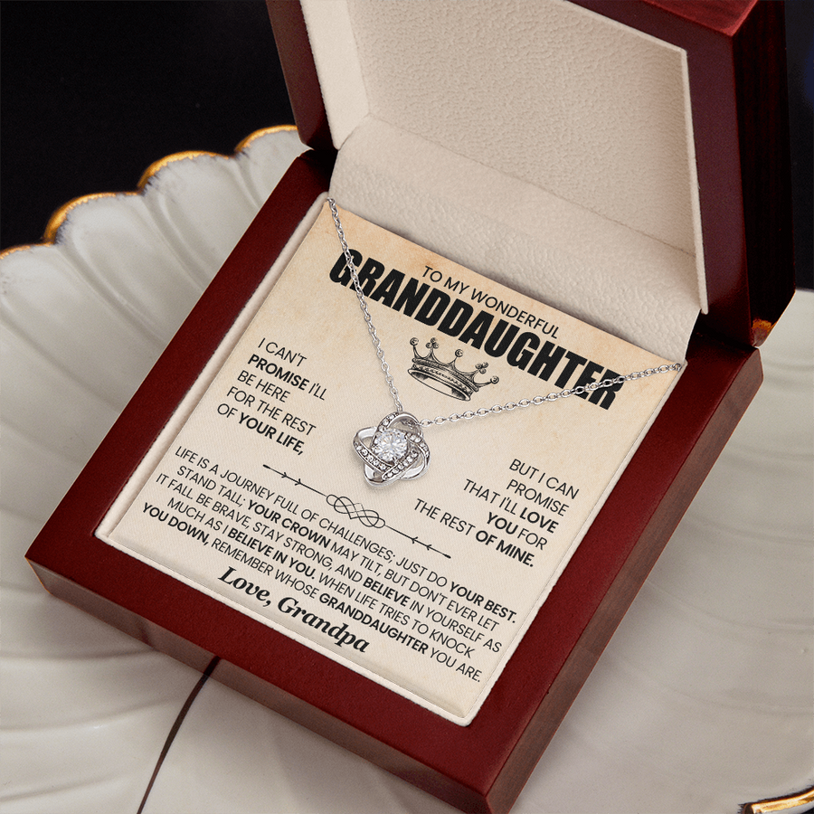 To My Granddaughter Necklace from Grandpa, Life Is a Journey Full of Challenges Just Do Your Best