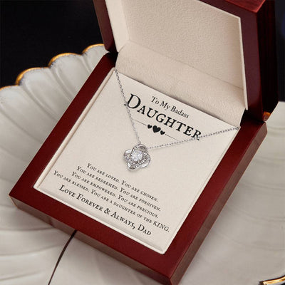 Load image into Gallery viewer, To My Badass Daughter Necklace from Dad, You Are Loved, Chosen, You Are a Daughter of the King
