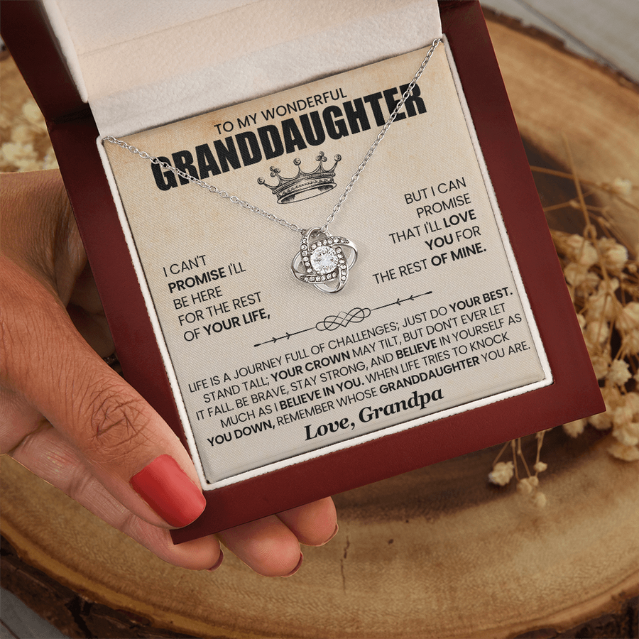 To My Granddaughter Necklace from Grandpa, Life Is a Journey Full of Challenges Just Do Your Best