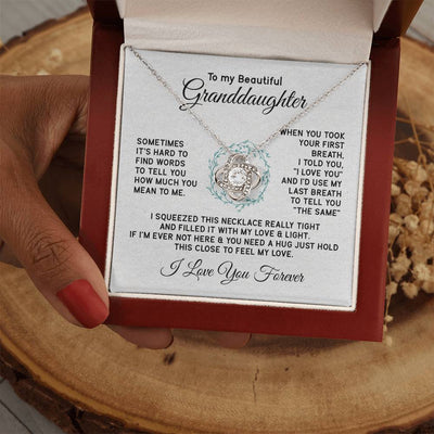 Load image into Gallery viewer, To My Granddaughter Necklace, Sometimes It&amp;#39;s Hard to Find Words to Tell You How Much You Mean to Me
