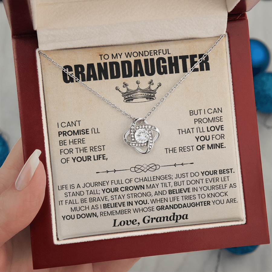 To My Granddaughter Necklace from Grandpa, Life Is a Journey Full of Challenges Just Do Your Best