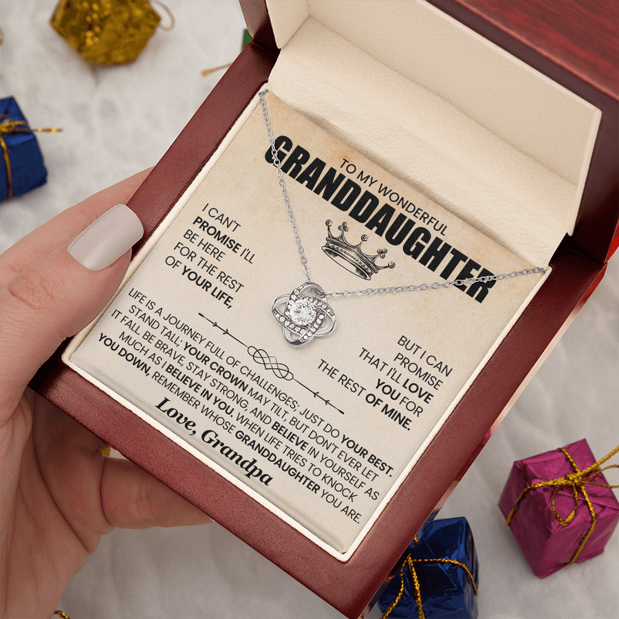 To My Granddaughter Necklace from Grandpa, Life Is a Journey Full of Challenges Just Do Your Best