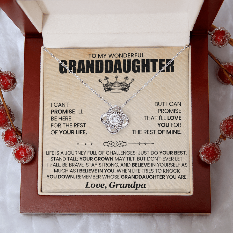 To My Granddaughter Necklace from Grandpa, Life Is a Journey Full of Challenges Just Do Your Best