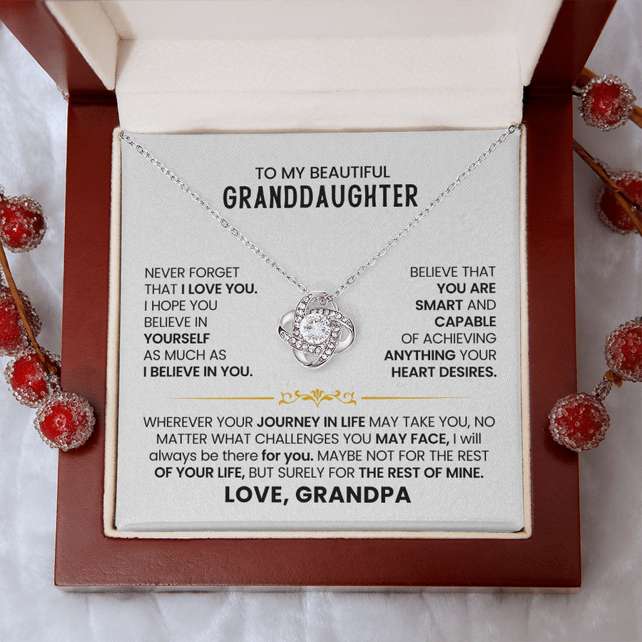 To My Beautiful Granddaughter Necklace, Believe in Yourself as Much as I Believe in You