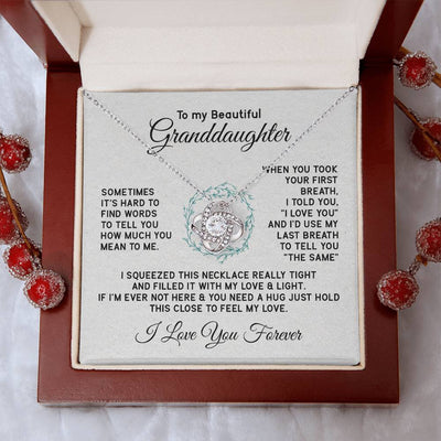 Load image into Gallery viewer, To My Granddaughter Necklace, Sometimes It&amp;#39;s Hard to Find Words to Tell You How Much You Mean to Me
