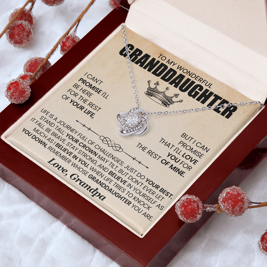 To My Granddaughter Necklace from Grandpa, Life Is a Journey Full of Challenges Just Do Your Best