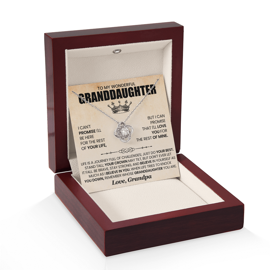 To My Granddaughter Necklace from Grandpa, Life Is a Journey Full of Challenges Just Do Your Best
