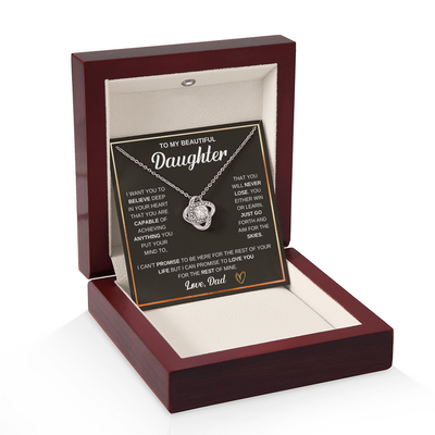 Load image into Gallery viewer, To My Daughter Love Knot Necklace Gift From Mom with Message Card &amp;amp; Gift Box
