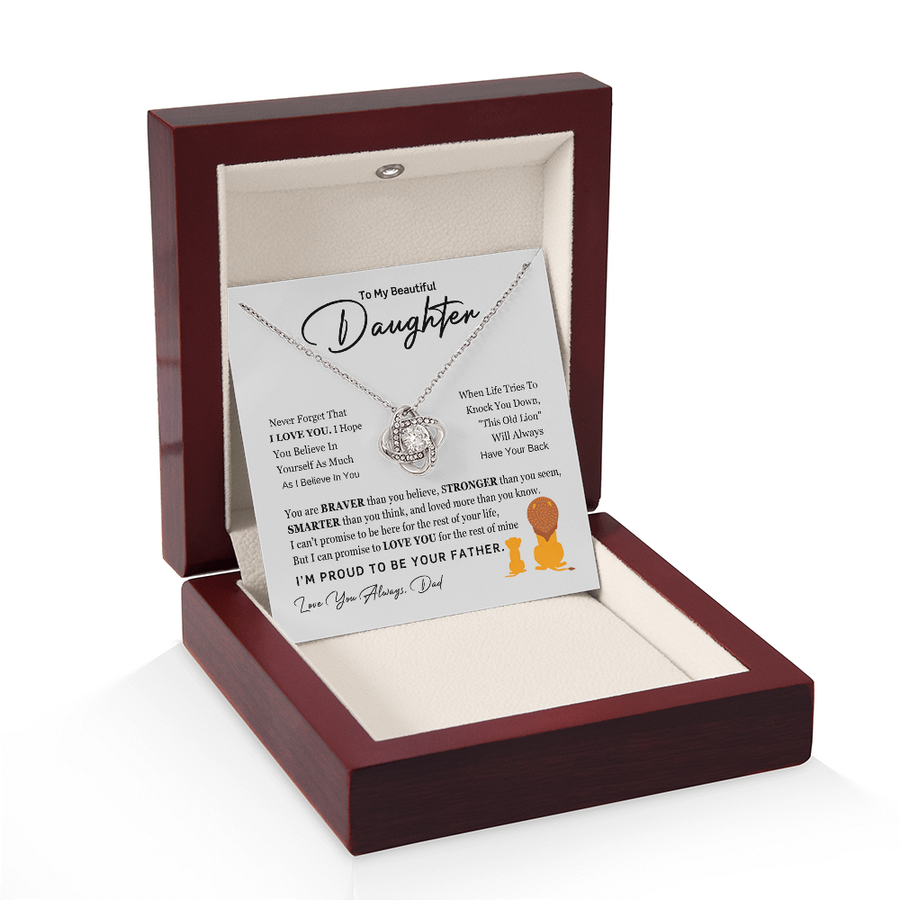 To My Daughter Necklace from Dad with Heartfelt Message, Daughter Birthday Present from Dad