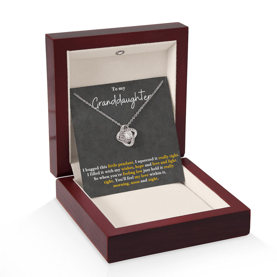 To My Granddaughter Love Knot Necklace Perfect Birthday Christmas Gifts from Grandma Grandpa
