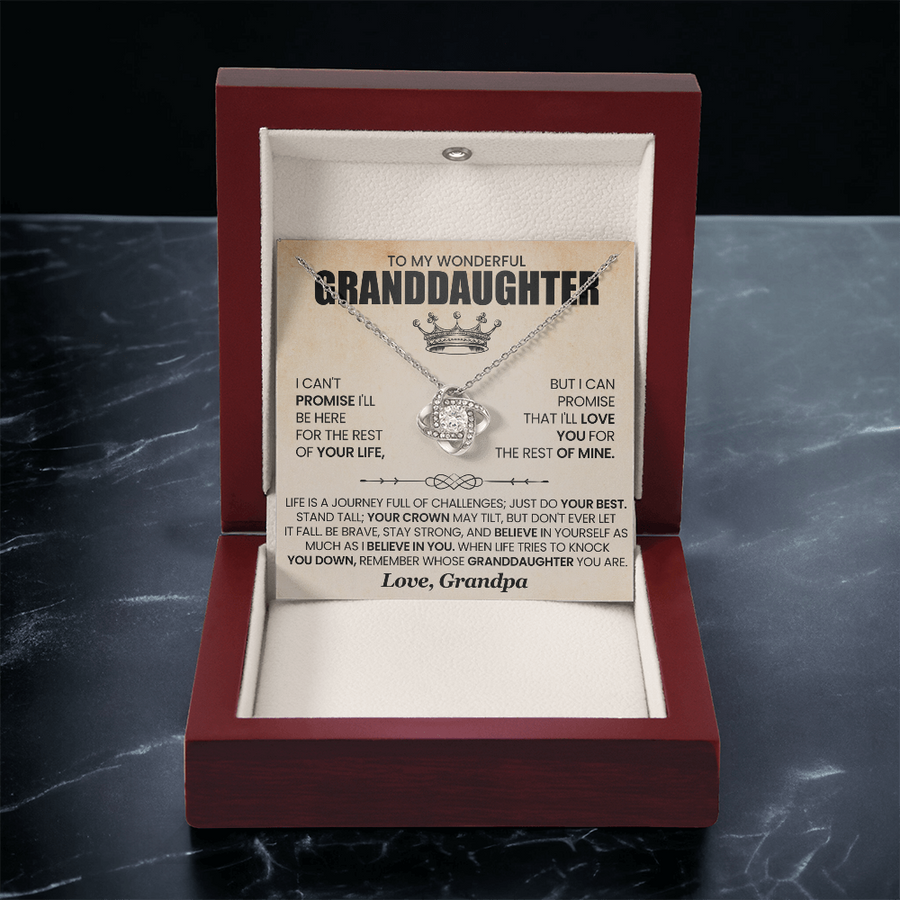 To My Granddaughter Necklace from Grandpa, Life Is a Journey Full of Challenges Just Do Your Best