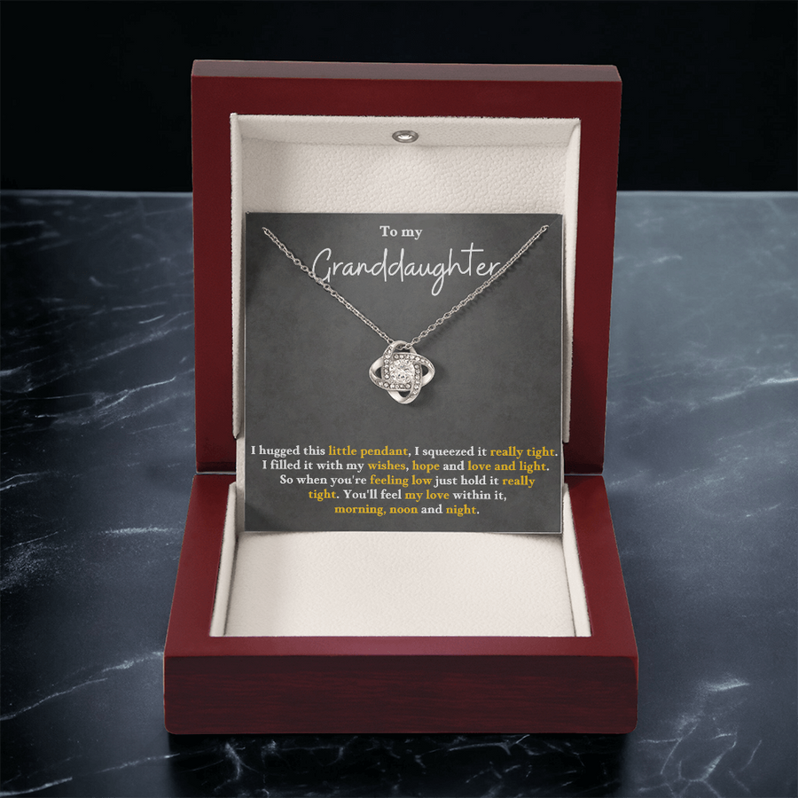 To My Granddaughter Love Knot Necklace Perfect Birthday Christmas Gifts from Grandma Grandpa