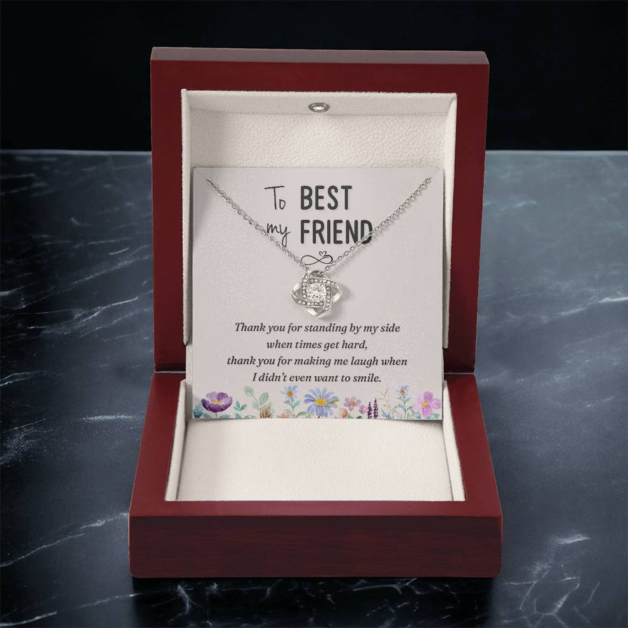 Best Friend Gifts for Birthday, Friendship Knot Necklace Silver, Meaningful Friendship Gifts