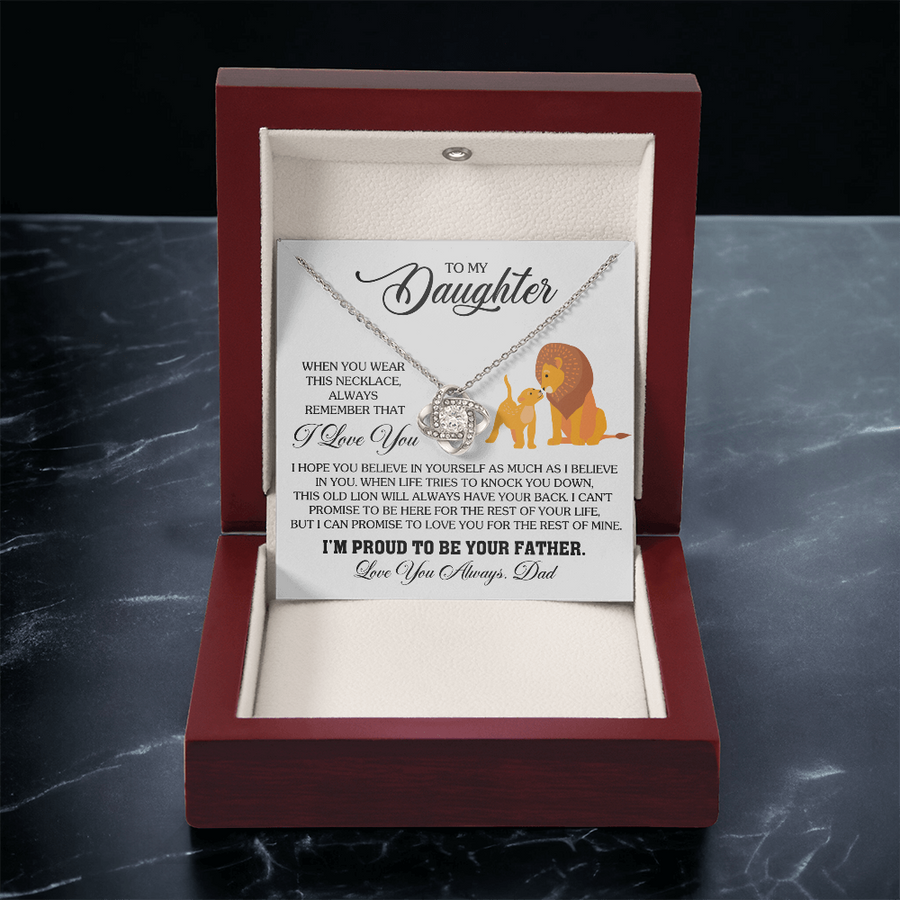 To My Daughter Necklace from Dad, Birthday Gifts for Daughter, I'm Proud to Be Your Father