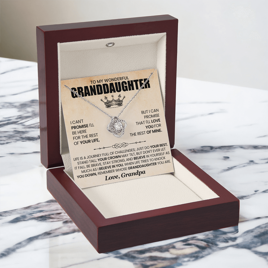 To My Granddaughter Necklace from Grandpa, Life Is a Journey Full of Challenges Just Do Your Best