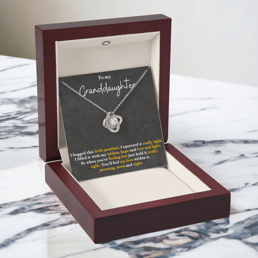 To My Granddaughter Love Knot Necklace Perfect Birthday Christmas Gifts from Grandma Grandpa