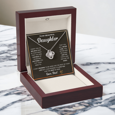 Load image into Gallery viewer, To My Daughter Love Knot Necklace Gift From Mom with Message Card &amp;amp; Gift Box
