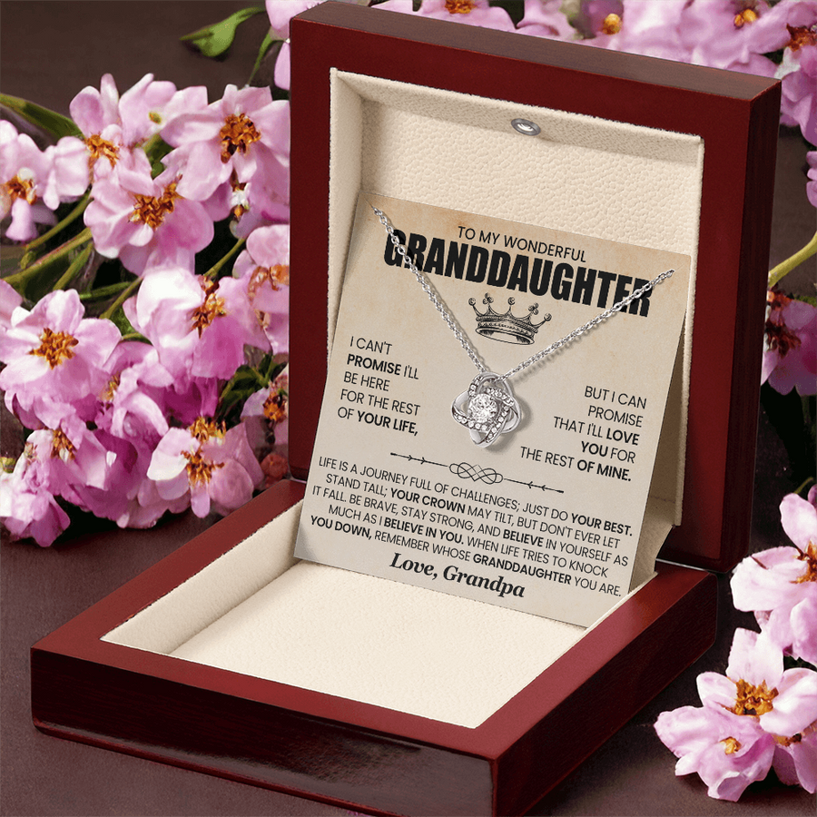 To My Granddaughter Necklace from Grandpa, Life Is a Journey Full of Challenges Just Do Your Best