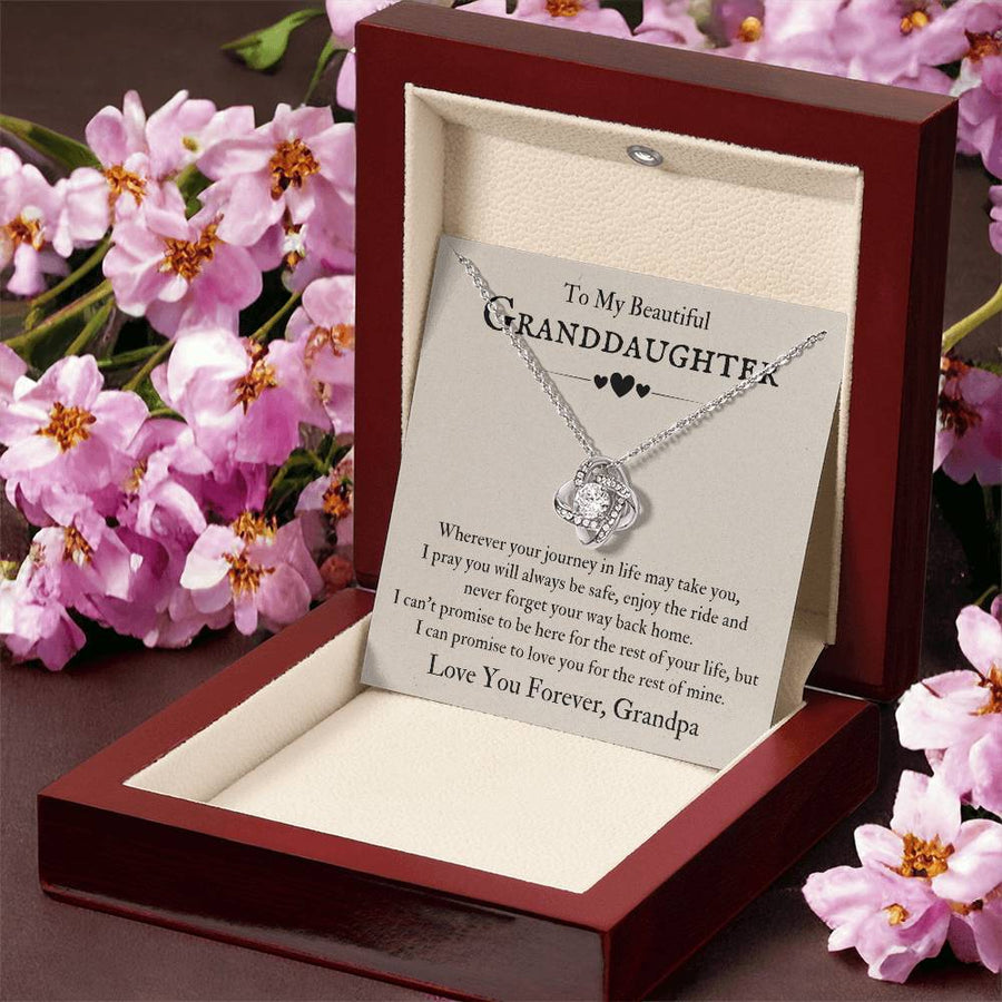 To My Beautiful Granddaughter Necklace from Grandpa, Never Forget Your Way Back Home
