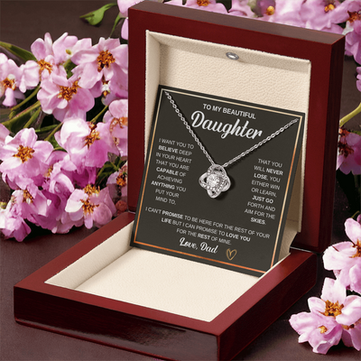 Load image into Gallery viewer, To My Daughter Love Knot Necklace Gift From Mom with Message Card &amp;amp; Gift Box
