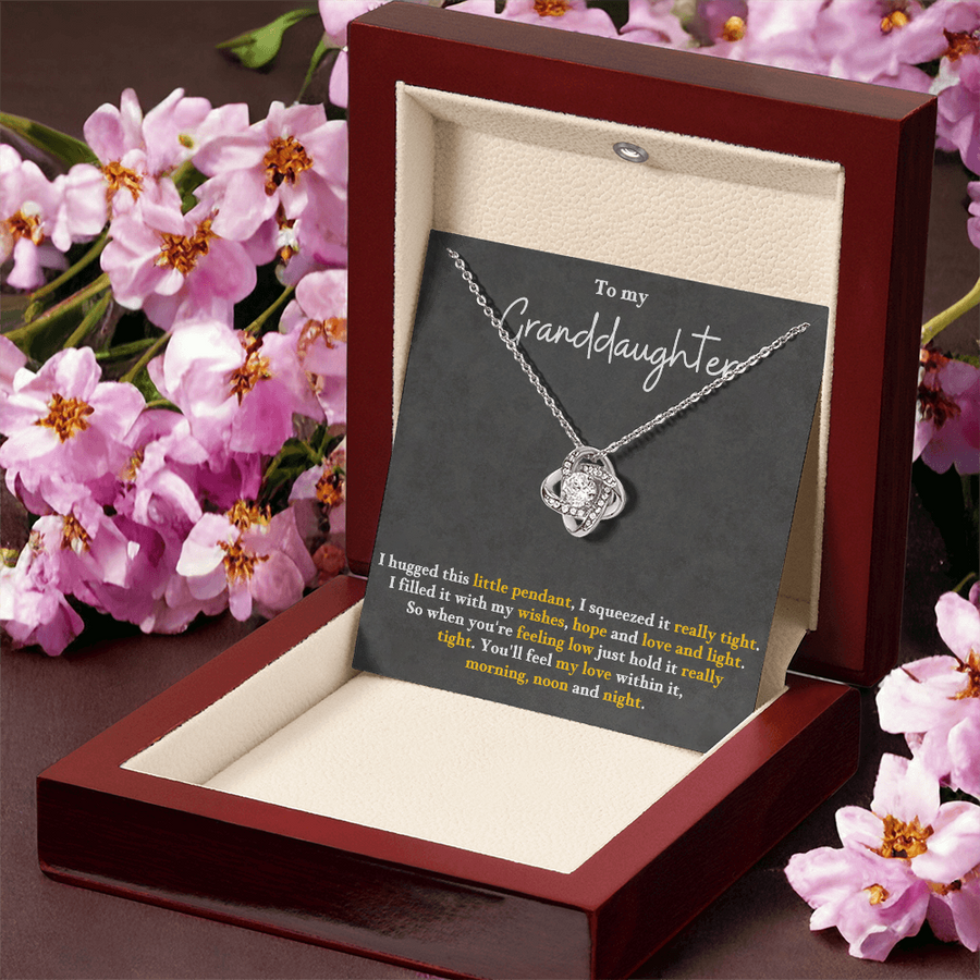 To My Granddaughter Love Knot Necklace Perfect Birthday Christmas Gifts from Grandma Grandpa