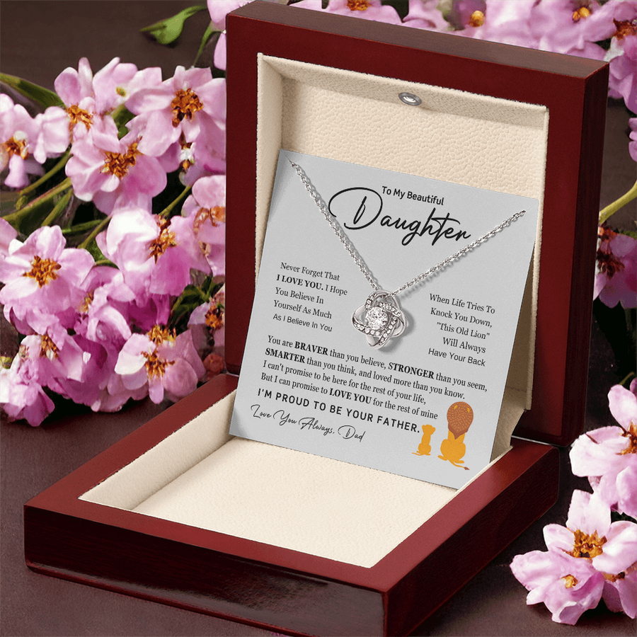 To My Daughter Necklace from Dad with Heartfelt Message, Daughter Birthday Present from Dad