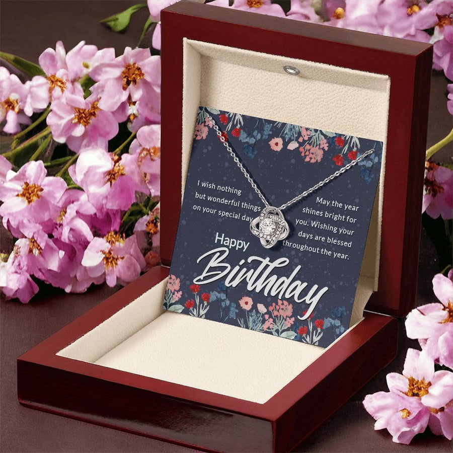 Birthday Gifts for Her, Birthday Love Knot Necklace for Women