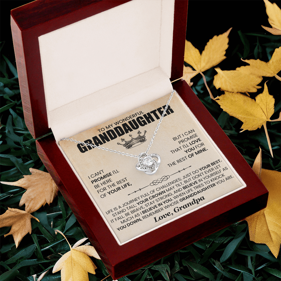 To My Granddaughter Necklace from Grandpa, Life Is a Journey Full of Challenges Just Do Your Best