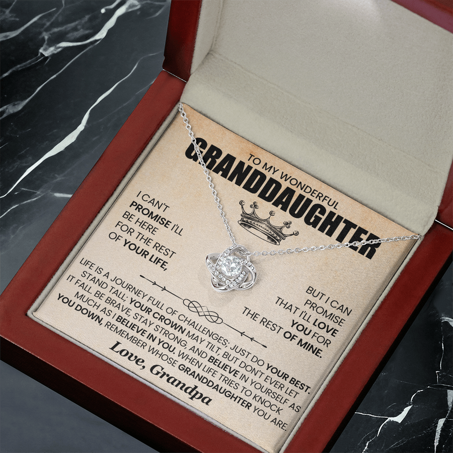 To My Granddaughter Necklace from Grandpa, Life Is a Journey Full of Challenges Just Do Your Best