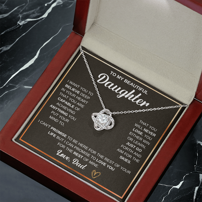Load image into Gallery viewer, To My Daughter Love Knot Necklace Gift From Mom with Message Card &amp;amp; Gift Box
