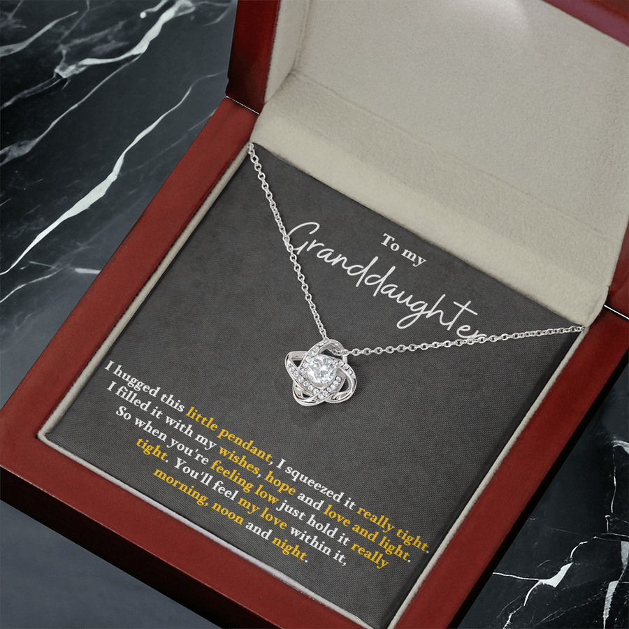 To My Granddaughter Love Knot Necklace Perfect Birthday Christmas Gifts from Grandma Grandpa