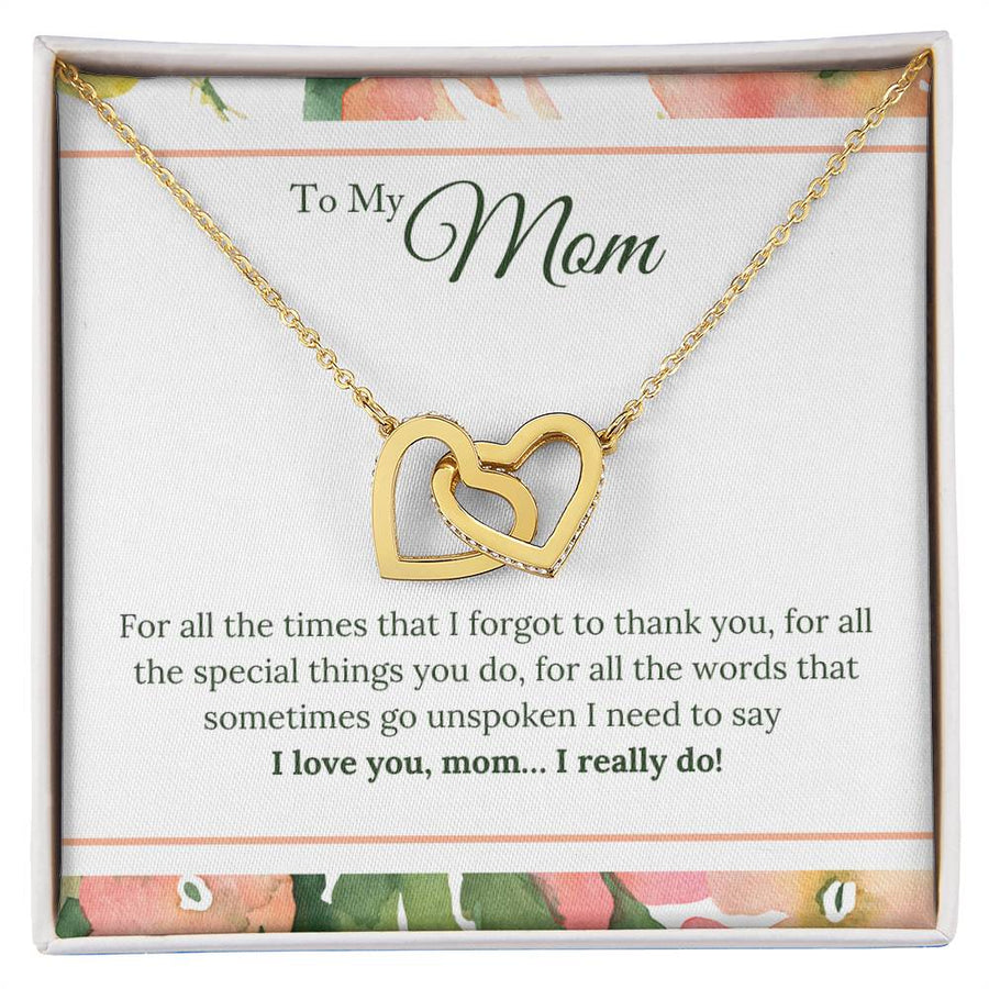 To My Mom Necklace from Son/Daughter, I Love You Mom...