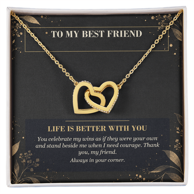 Load image into Gallery viewer, To My Best Friend Interlocking Hearts Necklace - Life Is Better With You
